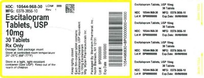 Label 10mg 30ct (Label Escitalopram Tabs 10mg Bpi(10544 968 30) Mylan(0378 3856 10) Rev1)
